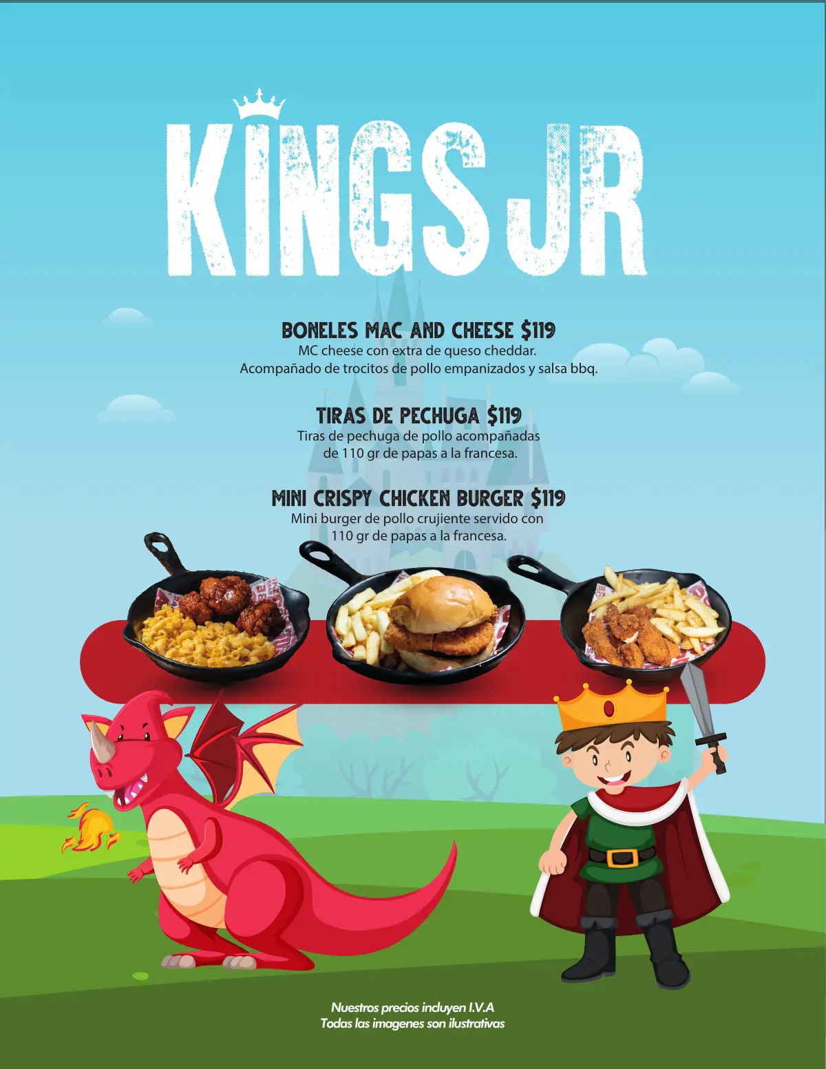 Kings Jr: menú infantil